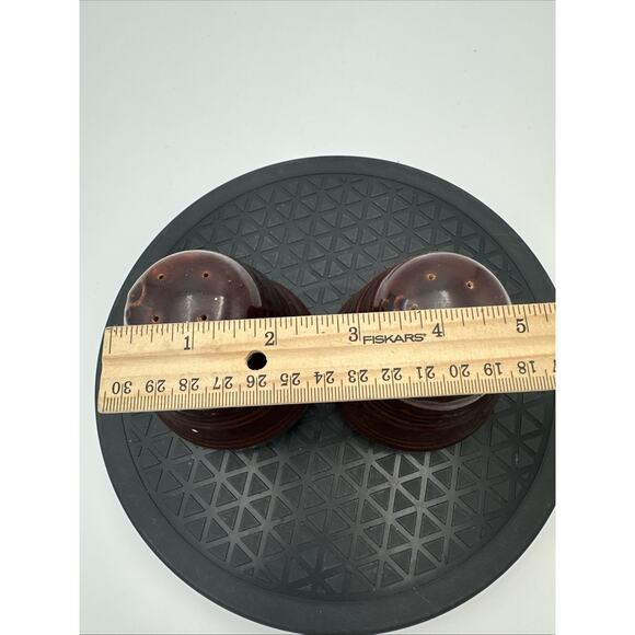 Marcrest Stoneware Brown Daisy Dot Salt & Pepper Shaker Set - Picture 5 of 7